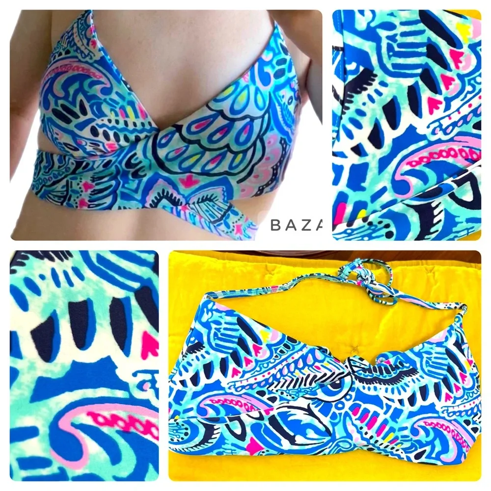 Aerie by‎ American Eagle Bikini Swimsuit Swim Criss Cross Top Bright